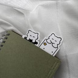 long & short cat 白いしおり - サムネイル 1